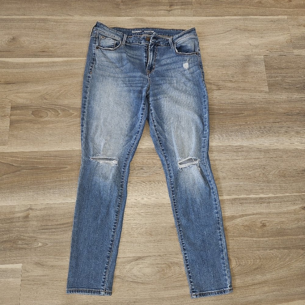 Old Navy Distressed Women Blue Jeans Size 12